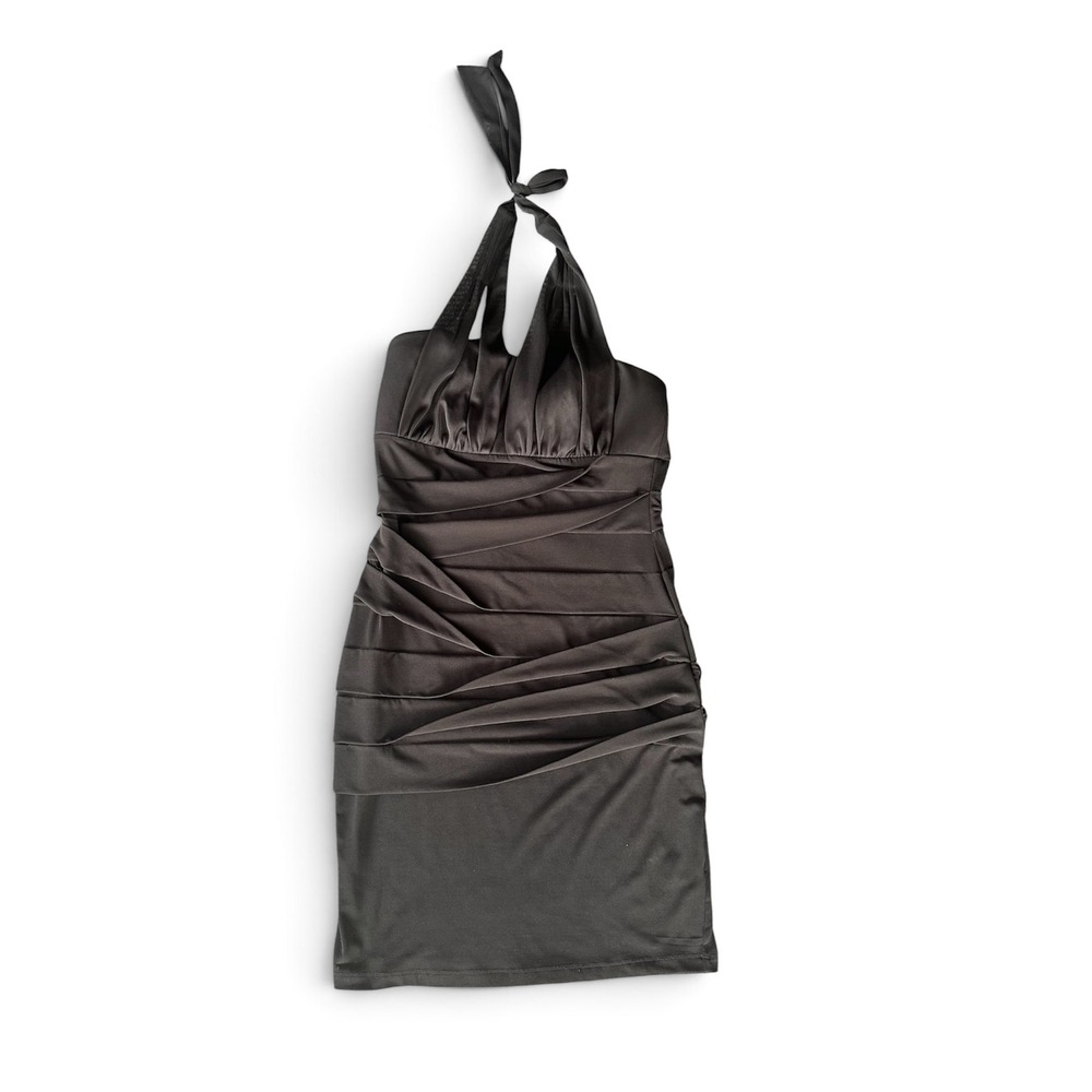 Intermission Black Halter Ruched Bodycon Mini Dress Size 8 NWT Cocktail Party